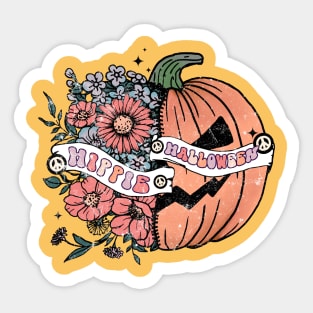 Hippie Halloween Boho Jack O Lantern Sticker